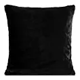 Poszewka na poduszkę 60x60 cm czarna z miękkiej futrzanej tkaniny NINA