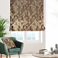 Roleta rzymska brązowo złocista z tkaniny welwetowej ze złotym marmurkowym nadrukiem