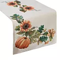 Bieżnik na stół naturalno, pomarańczowy 40x100 cm gobelinowy zdobiony motywem słoneczników i dyń