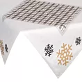Bieżnik na stół biały 85x85 cm welwetowy ANGEL z motywem kraty i śnieżynek