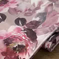 Bieżnik na stół różowo, pudrowy 35x180 cm dwustronny welwetowy bieżnik z nadrukiem barwnych kwiatów