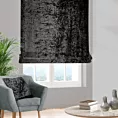Roleta rzymska czarna z miękkiej tkaniny welwetowej z efektem kreszowania