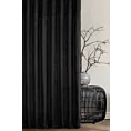 Zasłona szyta na taśmie 5 cm czarna z tkaniny z aplikacją
