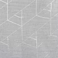 Firana biało, srebrna z etaminy z geometrycznym nadrukiem 140x250 cm przelotka ELSI