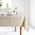 Obrus kremowy 140x220 cm SPARKLE przeszywany złotą nicią