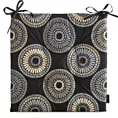 Poduszka na krzesło 43 x 43 x 4 cm czarno, beżowa wodoodporna z motywem mandali GARDEN