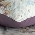 Pościel 220x200 cm bawełniana kolor jasnokremowy, fioletowy wzór kwiatowy SPRING 26