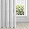 Firana biało, srebrna z lekkiej etaminy z nadrukiem 140x270 cm taśma LOARA