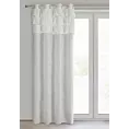 Zasłona biała zdobiona falbanami z moherowej tkaniny 140x250 cm przelotka - AGIS