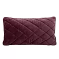 Poduszka 30 x 50 cm bordowa pikowana we wzór karo z ozdobną wypustką na brzegach VELVET 29