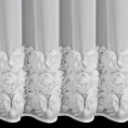 Firana biała z szyfonu zdobiona łukiem 3D róż 400x160 cm taśma - ROSES - Eva Minge