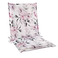 Poduszka na krzesło 45 x 90 x 3 cm wodoodporna kremowo, różowa zdobione roślinnym wzorem GARDEN