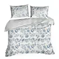 Pościel 160x200 cm bawełniana kolor jasnoniebieski, biały z motywem botanicznym PALERMO 6 Terra Collection