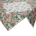 Bieżnik na stół naturalno, zielony 85x85 cm INES z nadrukowanym motywem botanicznym