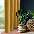 Zasłona musztardowa z tkaniny welurowej 260x260 cm przelotka - Dora