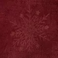 Koc świąteczny 150x200 cm bordowy, złoty zdobiony nadrukiem śnieżynek