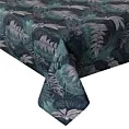 Obrus granatowo, turkusowy 140x220 cm wodoodporny GARDEN na taras oraz balkon z motywem botanicznym