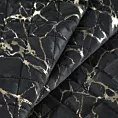 Narzuta welwetowa czarno, szampańska 170x210 cm pikowana metodą hot press z błyszczącym wzorem marmurku BLINK 4 Eurofirany Premium