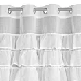 Firana biała z etaminy zdobiona falbanami 140x250 cm przelotka SAMI