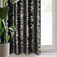 Zasłona czarno, złocista zdobiona marmurkowym wzorem, welwetowa 140x250 cm przelotka - TAMI