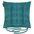 Poduszka na krzesło dwustronna 40 x 40 x 6 cm welurowa ciemnoturkusowa z dziewięcioma pikowaniami ADORE