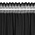 Zasłona czarna zdobiona futerkiem 140x270 cm taśma - MARION