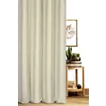 Zasłona szyta na flexach jasnobeżowa z miękkiej w dotyku tkaniny szenilowej