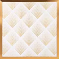LIMITED COLLECTION Obraz BLANCA 2 ze złotym geometrycznym nadrukiem w złotej ramie MAGIA BIELI