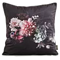 Poszewka na poduszkę 45x45 cm welwetowa, czarno bordowa, dwustronna z motywem kwiatów VELEVT 137 Eurofirany Premium
