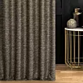 Zasłona szyta na taśmie 5 cm czarno srebrna z tkaniny o grubym, naturalnym splocie z połyskiem