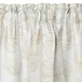 Zasłona biało, złota ze wzorem liści, zaciemniająca 140x300 cm taśma - MARIGOLD