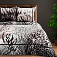 Pościel 220x200 cm z makosatyny bawełnianej kolor jasnobrązowy, czarny z motywem zwierzęcym EVA 21 Eva Minge