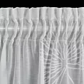 Firana biała z lekkiej etaminy z żakardowym motywem liści 140x270 cm taśma JANE