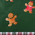 Pościel świąteczna 160x200 z mikrowłókna kolor czerwony, zielony  z motywem pierników GINGER 2