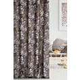 Tkanina zasłonowa miękka, welwetowa, z nowoczesnym nadrukiem kwiatów