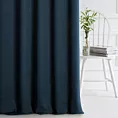 Zasłona szyta na taśmie 5 cm DORA - HIT granatowa z miękkiej tkaniny o welurowej strukturze