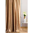 Zasłona szyta na taśmie 5 cm SAFARI miedziana z miękkiej welwetowej tkaniny z połyskiem