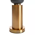 Lampa stołowa do salonu czarno, złota SOPHIA o designerskim kształcie z matowym abażurem