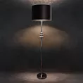Lampa stojąca do salonu czarna LYDIA na metalowej eleganckiej podstawie i matowym abażurem