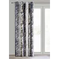 Zasłona welwetowa stalowo, szampańska z przecieranym nadrukiem 135x250 cm przelotka - SOFI