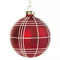 Bombka szklana  ręcznie zdobiona motywem kratki