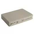 Prześcieradło jersey z gumką 220x200 cm z bawełny kolor beżowy 140 g/m2