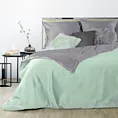 Pościel 180x200 cm bawełniana kolor jasnoszary, miętowy dwustronna NOVA 3