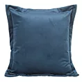 Poszewka na poduszkę 45x45 cm welwetowa granatowa z ozdobnymi brzegami RIA Diva Line