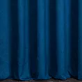 Zasłona szyta na flexach granatowa z miękkiej tkaniny o welurowej strukturze