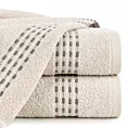 Ręcznik do rąk 30x50 cm bawełniany kolor beżowy z przeplataną bordiurą 500 g/m2 RIVA