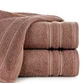 Ręcznik kąpielowy 70x140 cm bawełniany kolor ceglasty zdobiony paseczkami 500 g/m2 EMINA
