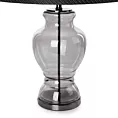 Lampa stołowa czarna MATEO z podstawą z dymionego szkła