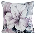 Poszewka na poduszkę 45x45 cm welwetowa, kremowo fioletowa, dwustronna z motywem kwiatów VELVET 122 Eurofirany Premium