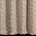 Zasłona szyta na taśmie 5 cm beżowa z delikatnej tkaniny z aplikacją i haftem